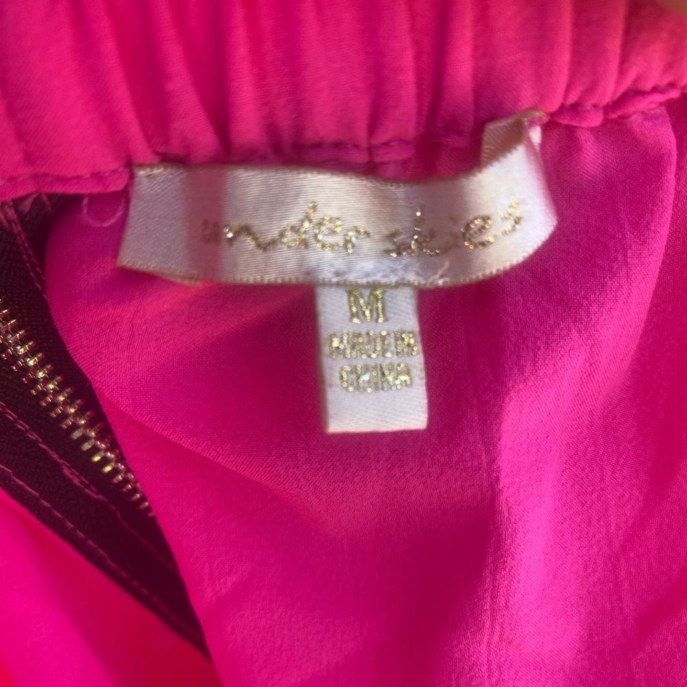 Under Skies Hot Pink High Waisted Shorts Back Zipper SummerBarbiecore M - Picture 7 of 9